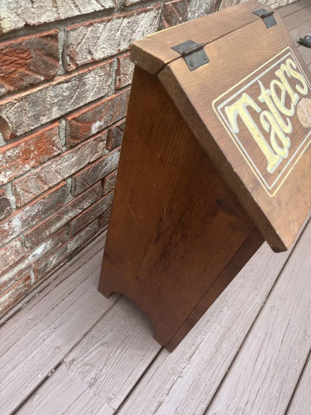 Vintage Taters Wood Box, Rustic Potatoe Bin, Country Cottage Large Storage Conta